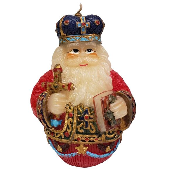 Vintage Santa Candle Christmas Twos Company Candle Russian Preist NEW - Picture 1 of 11